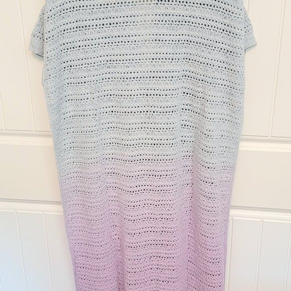 Free People Size Medium Ombré Open Stitch Short Sleeve Knit Cardigan NWT $248 - Picture 10 of 12